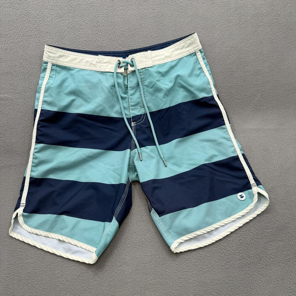 Jetty Board Shorts Mens 32 Blue Stripe Swim Trunks Quick Dry Stretch Beach